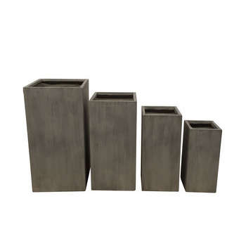 Colonne carrée en fibre d'argile, gris ciment L. 4