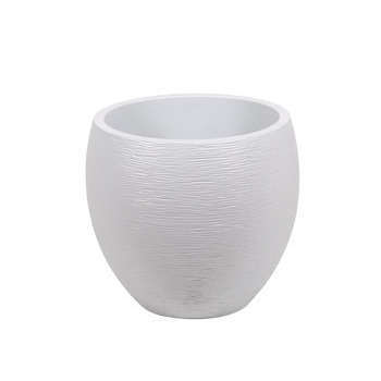 Pot Egg Graphit, blanc cérusé Ø 50 x H. 45cm