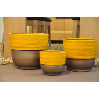 Pot d'intérieur Vase à rebord, coloris Ibiza Sunsh