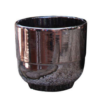 Pot d'intérieur Vase à rebord, coloris métal Ø 21
