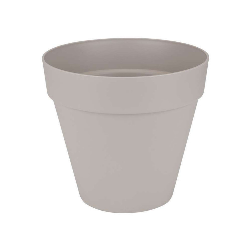 Pot Loft rond en plastique gris chaud - D. 29 cm