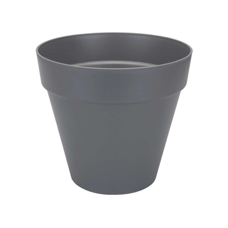 Pot Loft rond en plastique anthracite - D. 29 cm