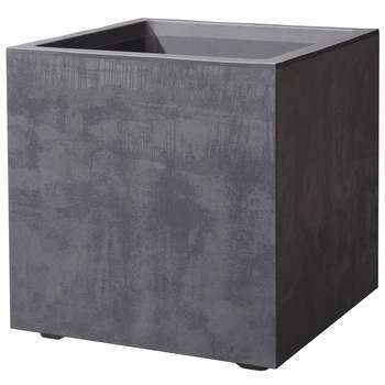 Pot carré Millenium en plastique Anthracite L. 39