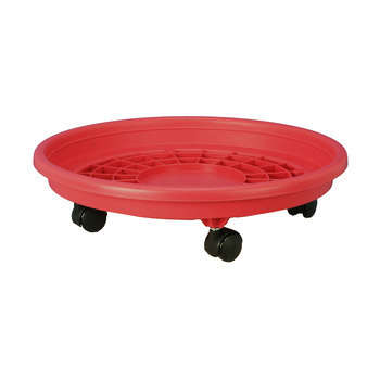 Support 4 roulettes rouge en polypropylène 100% re