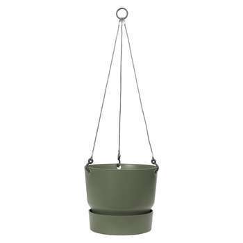 Pot suspension Greenville rond en plastique vert -