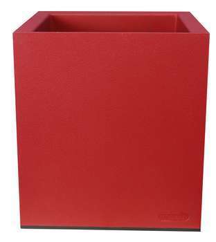 Bac granit carré : rouge, L.40xl.40xh.44,5cm