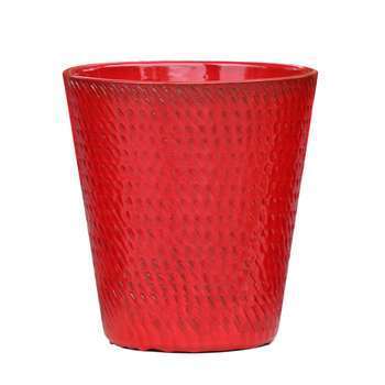 Pot Sydney pneu coquelicot D. 25 x H. 29 cm