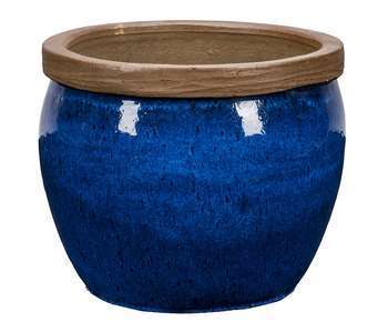 Pot Bonn : bleu, d.46xh.38cm