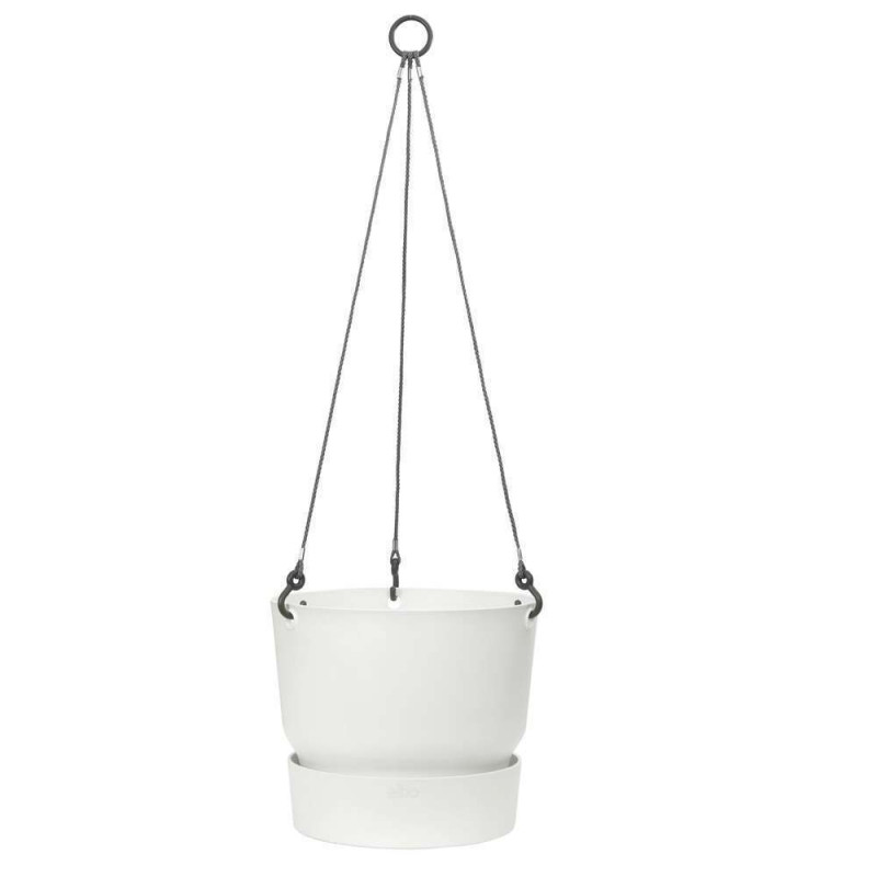 Pot suspension Greenville rond en plastique blanc