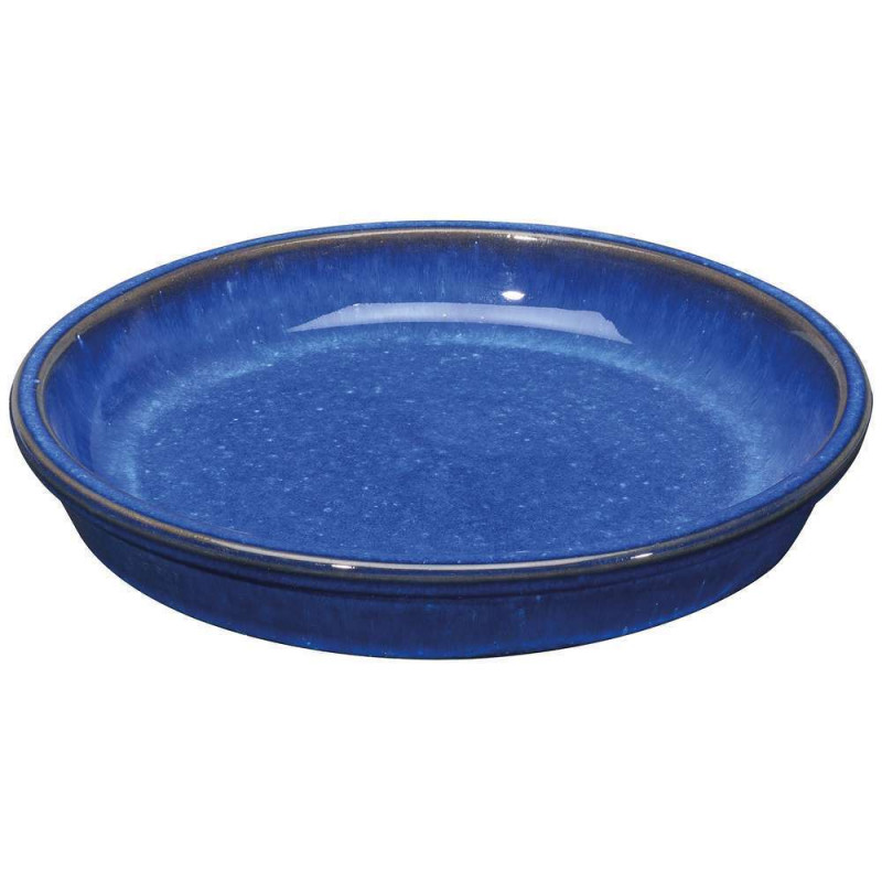 Soucoupe Azuléjos en terre cuite émaillée bleue -