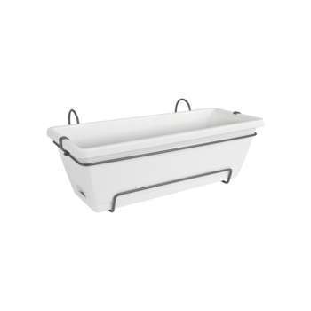 Jardinière barcelona en plastique blanc - L50cm