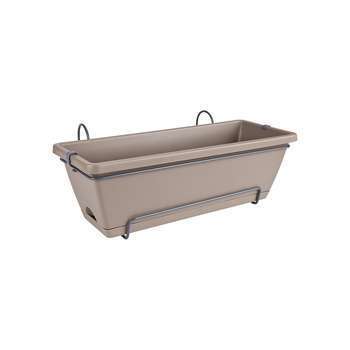 Jardinière barcelona en plastique taupe - L50cm