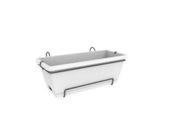 Jardinière Barcelona XL, blanc L. 55 cm avec suppo