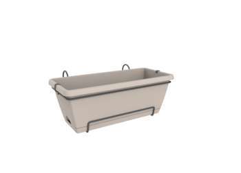 Jardinière Barcelona XL, taupe L. 55 cm avec suppo
