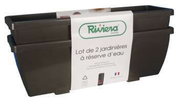 Lot 2 Jardinières Eva 57 Gris Anthracite Polypropy