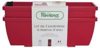 Lot 2 Jardinières Eva 57 Rouge en polypropylène 10