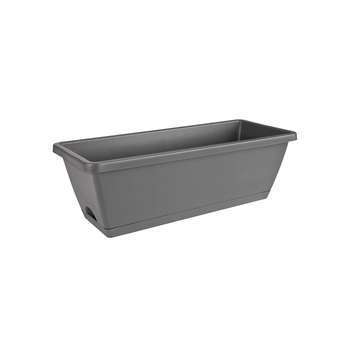 Pot Barcelona avec soucoupe anthracite L. 50