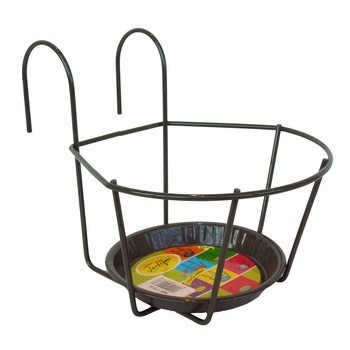 Porte-pot avec crochets, gris Ø 16 cm