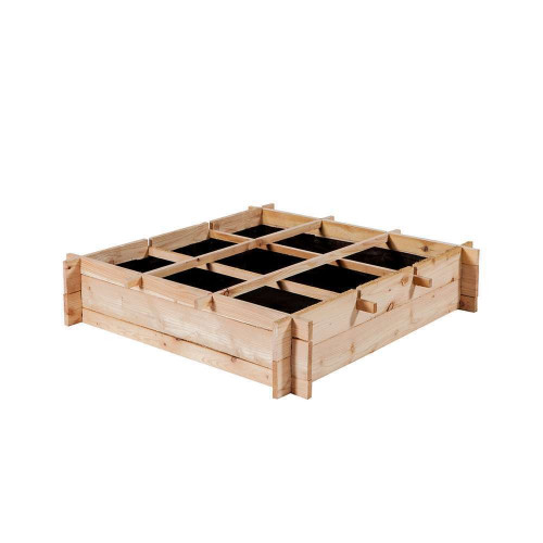 Carré potager Dome naturel, en mélèze - 90x90x20 c