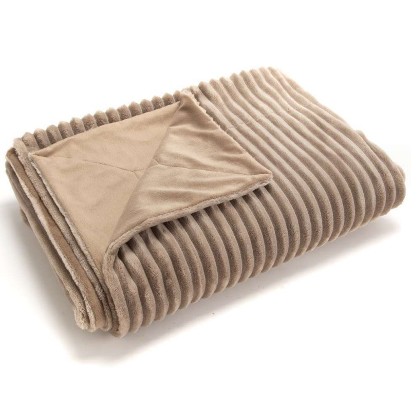 Plaid doux et chaud Sultan taupe - 130x170cm