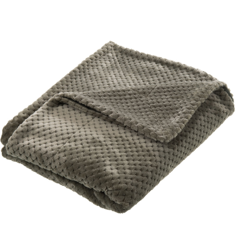 Plaid damier 130 x 170 cm kaki- amadeus