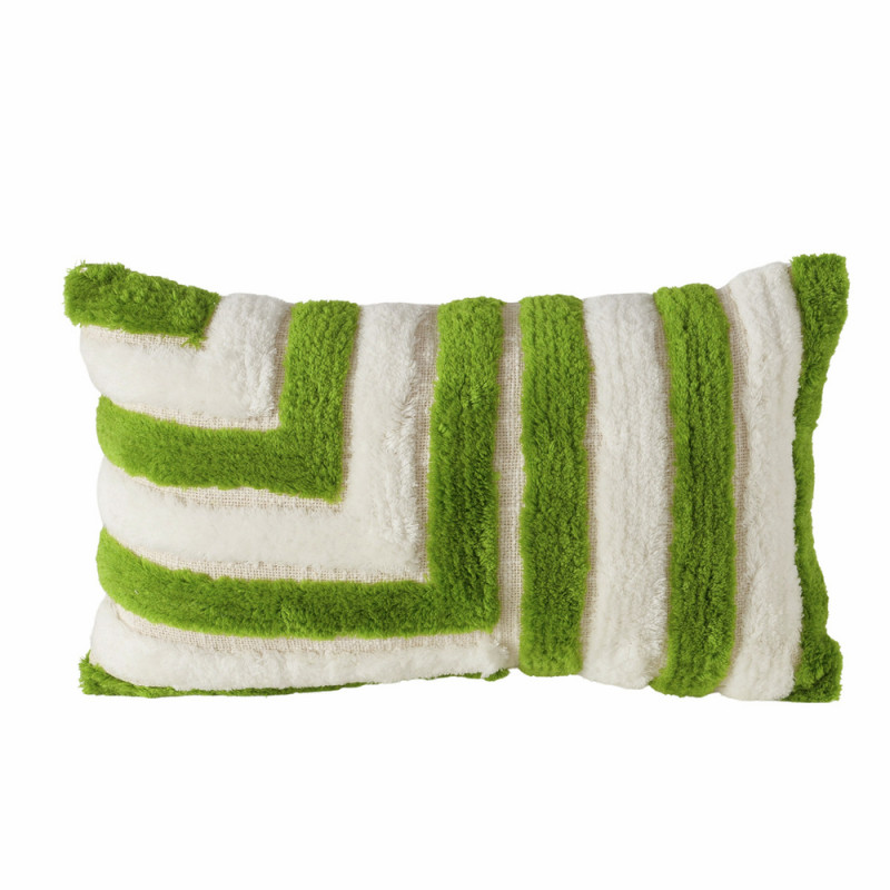 Coussin déhoussable Elino, en coton, coloris vert
