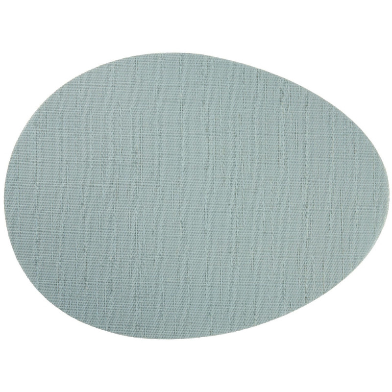 Set de table arrondi, coloris blanc bleuté - L. 45
