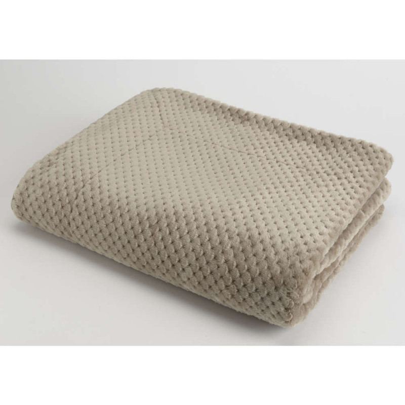 Plaid Damier, taupe 170x130cm
