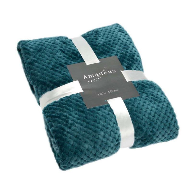 Plaid damier 130 x 170 cm vert emeraude
