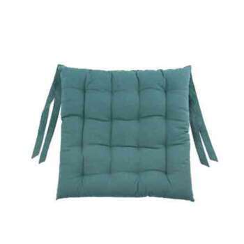 Galette de chaise unie Canard en coton - 40x40 cm