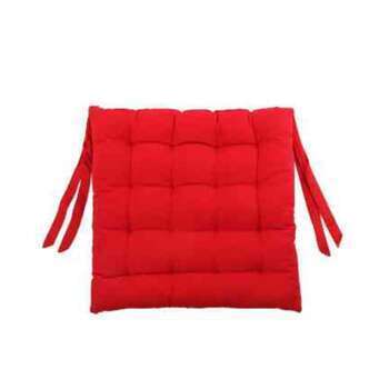 Galette de chaise unie Cerise en coton - 40x40cm