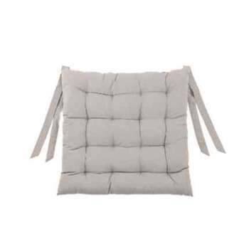 Galette de chaise unie écru en coton - 40x40cm