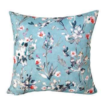 Coussin Aubépine bleu aqua 45x45 cm