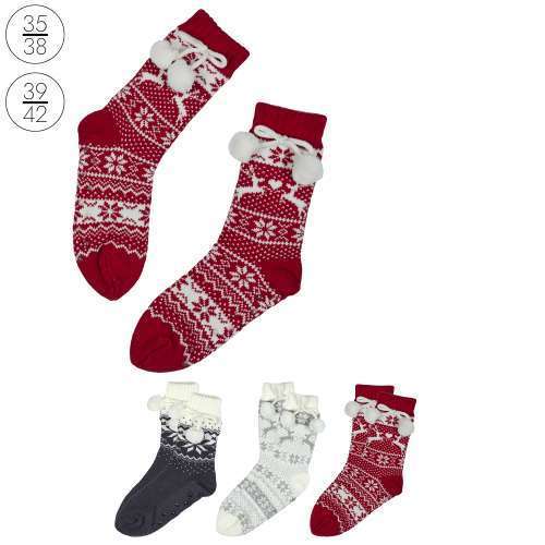 Chaussettes avec pompons adulte