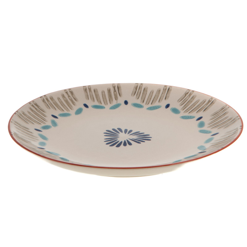 Assiette plate Keola à motifs, en céramique - D. 2