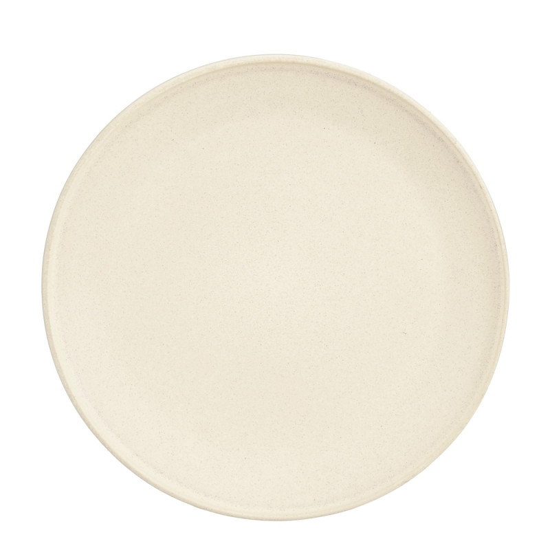 Assiette Nika en grès, coloris blanc cassé - D. 27