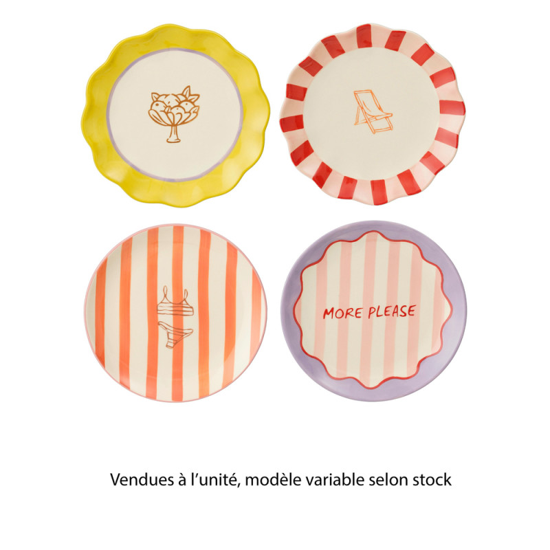 Assiette à dessert en céramique, modèles variables