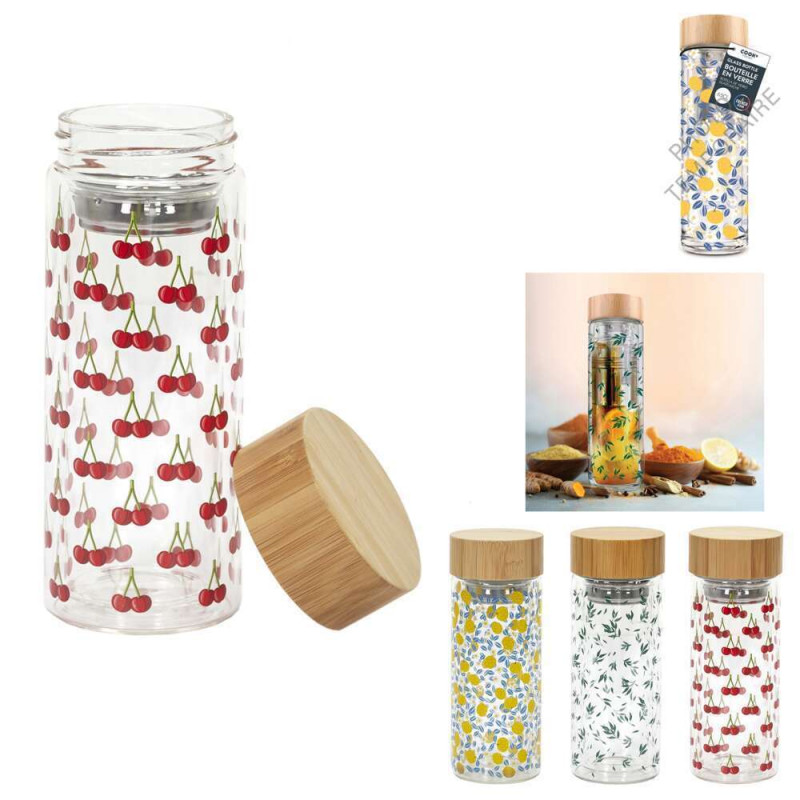 Bouteille de transport double paroi infuseur