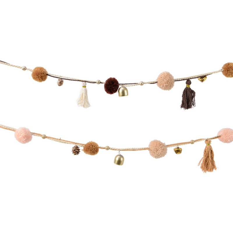 Guirlande multicolore pour sapin de Noël pompons e