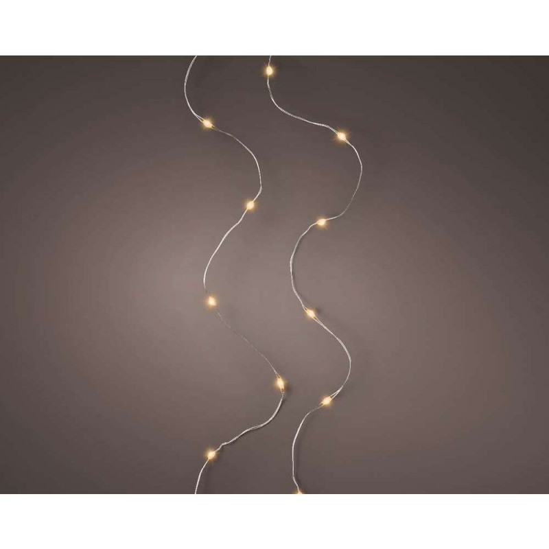 Guirlande lumineuse animée à piles60 micro-led, bl