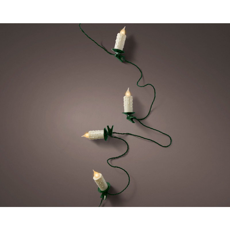 Guirlande lumineuse verte Bougies 30 LED blanc 11.