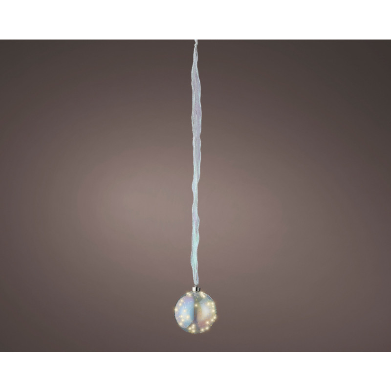 Boule lumineuse d'intérieur, 30 micro LED irisé/bl