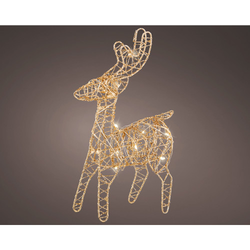 Renne 10 Micro LED d'intérieur or/blanc chaud 5X12