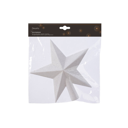 Cimier étoile de Noël en verre, coloris blanc iris