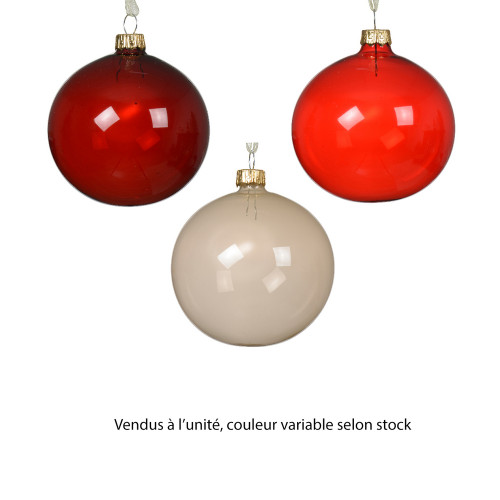 Boule de Noël en verre translucide, coloris variab
