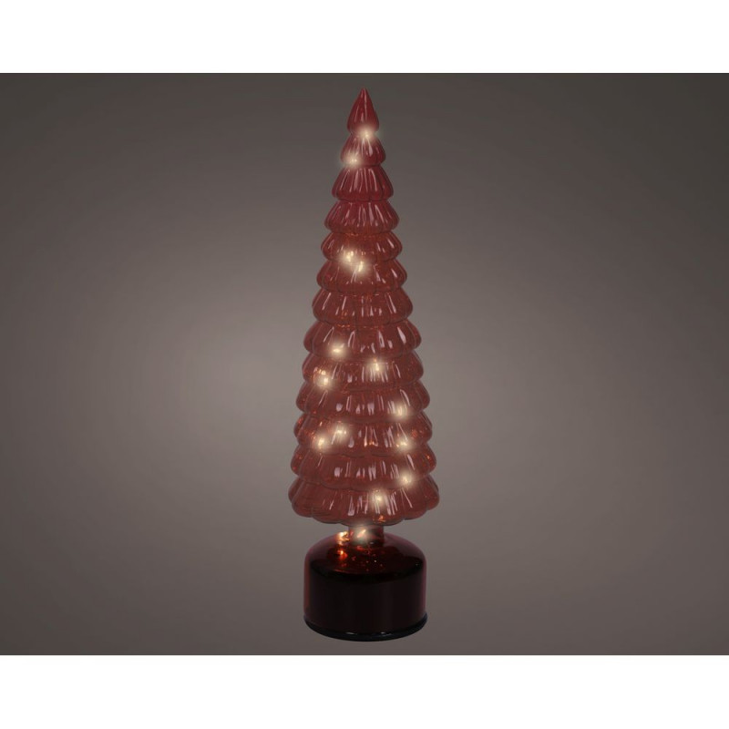 Mini sapin tournant rouge lumineux, micro LED blan