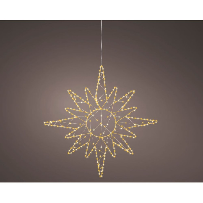 Décoration à suspendre 'Soleil', micro LED blanc c