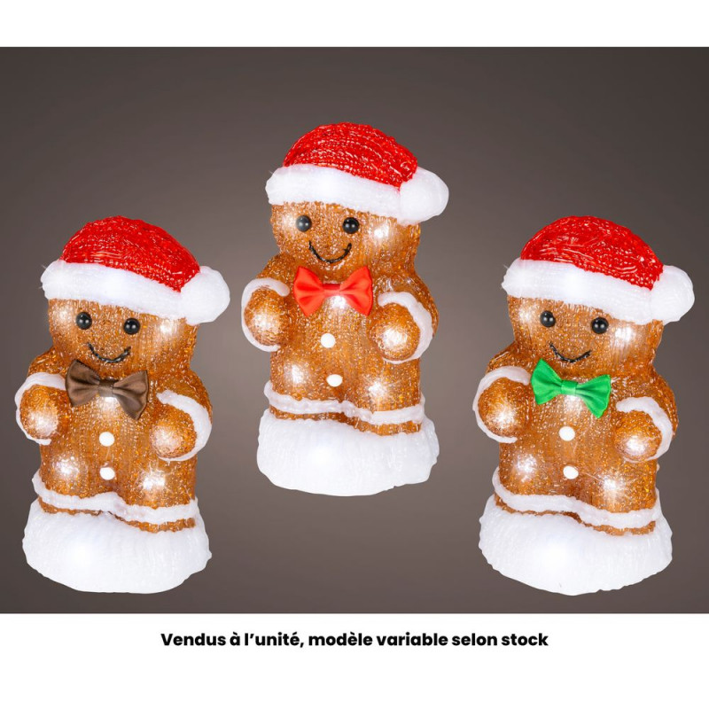 Figurine de Noël 'Pain d'épice', LED blanc froid -