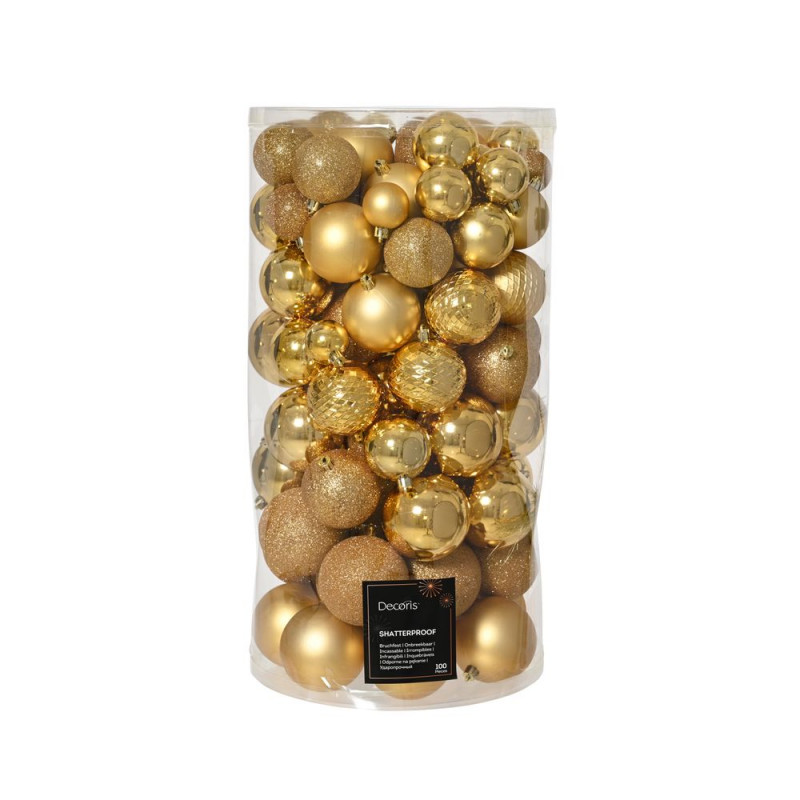 Assortiment 100 boules de Noël en verre, coloris o