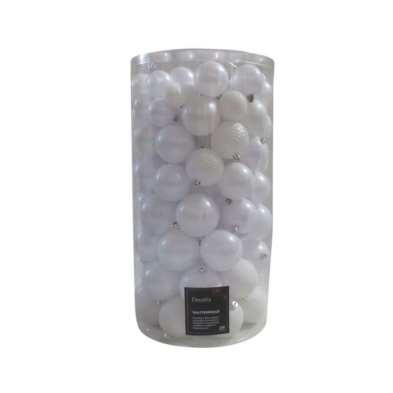 Assortiment 100 boules de Noël en verre, coloris b